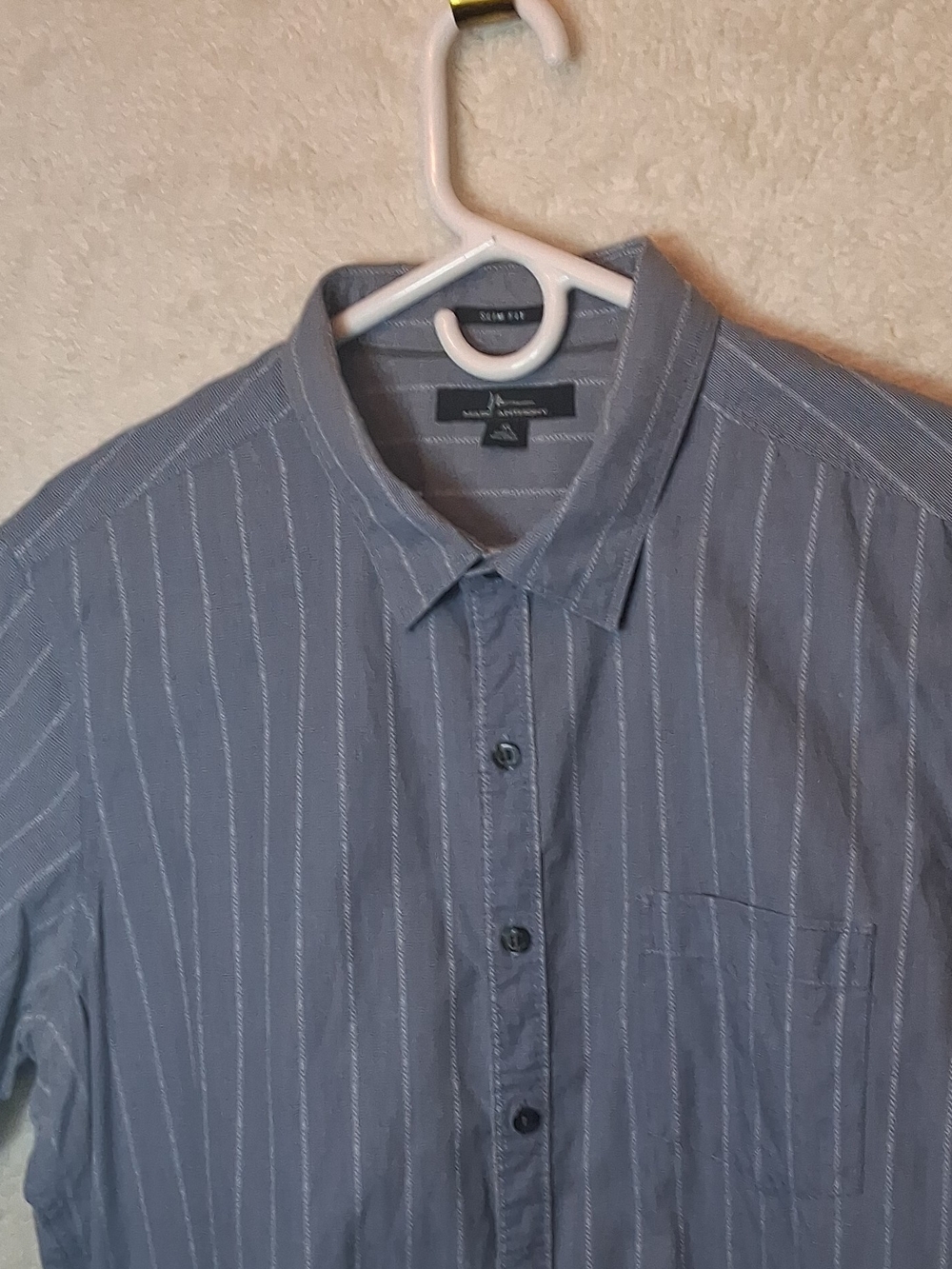 Marc Anthony Sean John Men’s Blue Stripe Button-Up Shirt XL